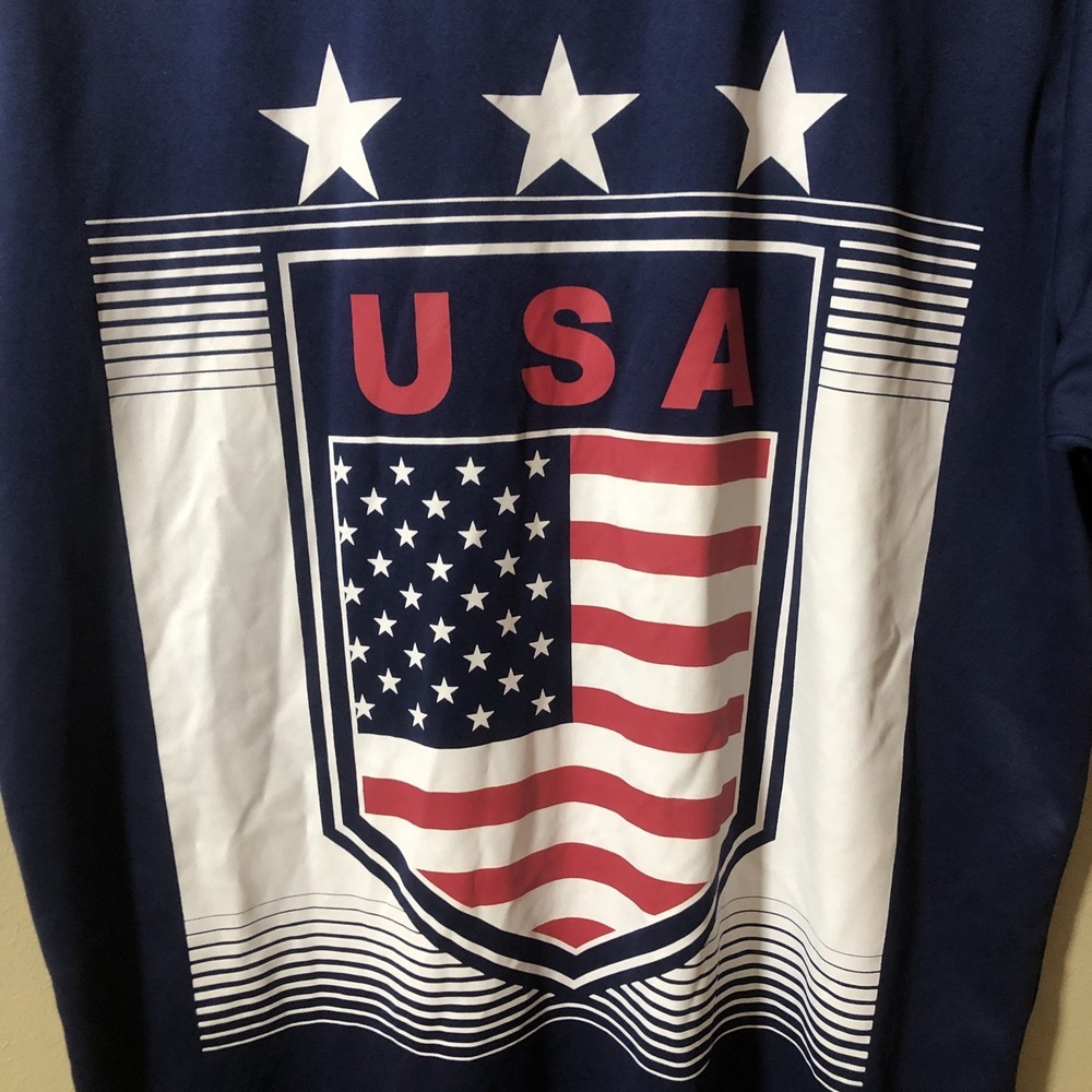 Men's USA Olympic Team Tee Shirt Medium Performance T-Shirt Excellent - Picture 2 of 5